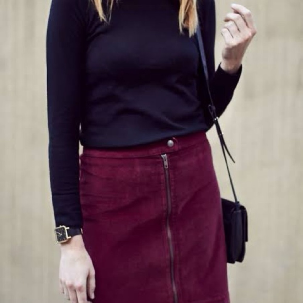 Madewell Burgundy Pencil Skirt